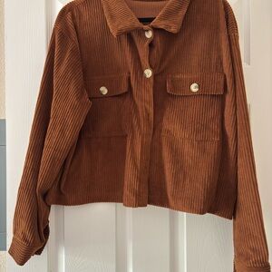 Brown Corduroy Shirt Jacket